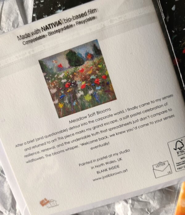 Pack of 5 Art Greeting cards - 'flowers and animals' - Image 2