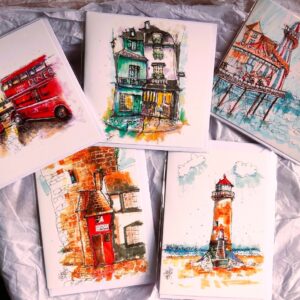 Pack of 5 Art Greeting cards - 'Urban Art'