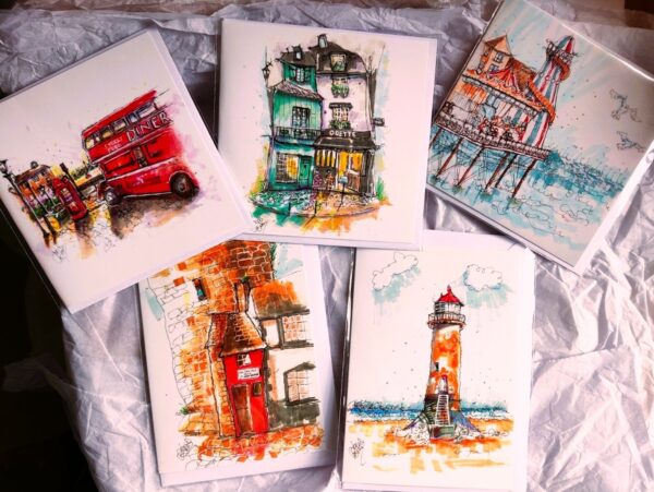 Pack of 5 Art Greeting cards - 'Urban Art'