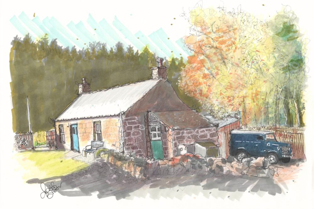 The Bothy Glendye Cottages in Scotland, commissioned piece.